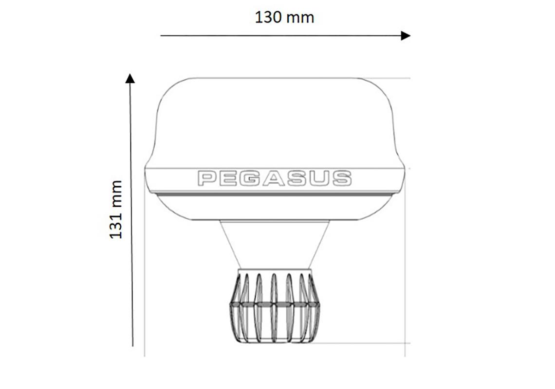 Gyrophare led PEGASUS FLEXY AUTOBLOK, 3 fonctions (rotatif, flash, double flash), cabochon cristal, LED ambre